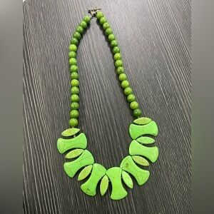 Green dyed howlite stone Statement Beaded Necklace